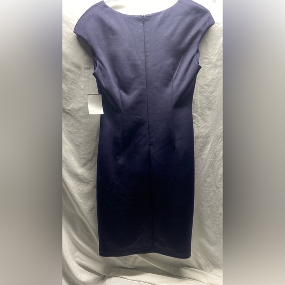 NWT Connected Apparel sheath Bodycn Silhouette dress sz 6 M Navy - Picture 6 of 7